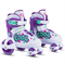 Раздвижные роликовые коньки-квады CITYRIDE,колёса PU 80 и 40 мм, белый-фиолетовый, в/к (S (30-33)) JB8800100