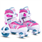 Раздвижные роликовые коньки-квады CITYRIDE, колёса PU 80 и 40 мм, белый-розовый, в/к (S (30-33)) JB8800099