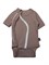 Боди на молнии с коротким рукавом Рубчик Тауп Грей Артикул 42220956 42220956