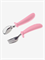 Силиконовая ложка и вилка + металл - Baby pink LV0001/234