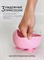 Силиконовая тарелка детская на присоске с ложкой -Baby pink T0001/234